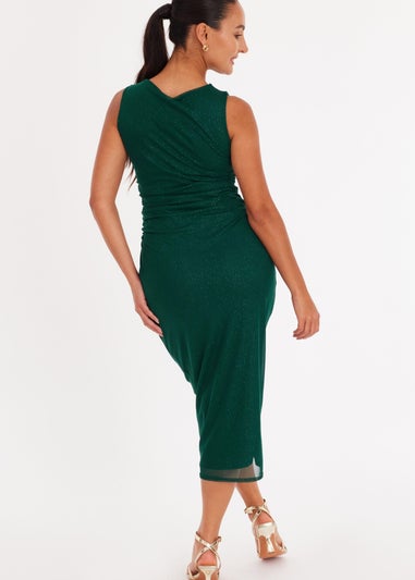 Quiz Green Petite Mesh Midaxi Dress
