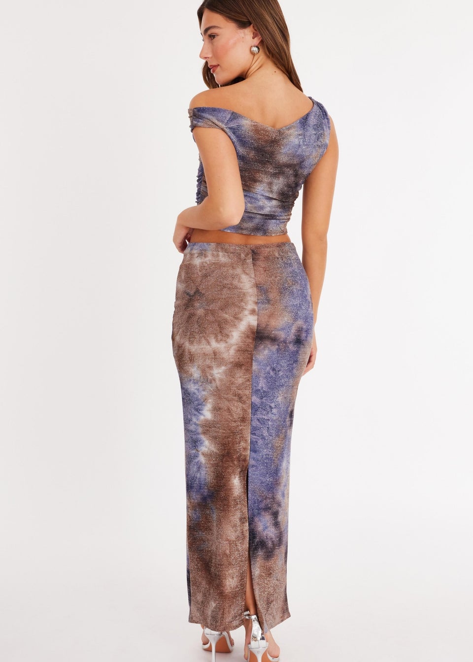 Quiz Multi Glitter Printed Maxi Skirt