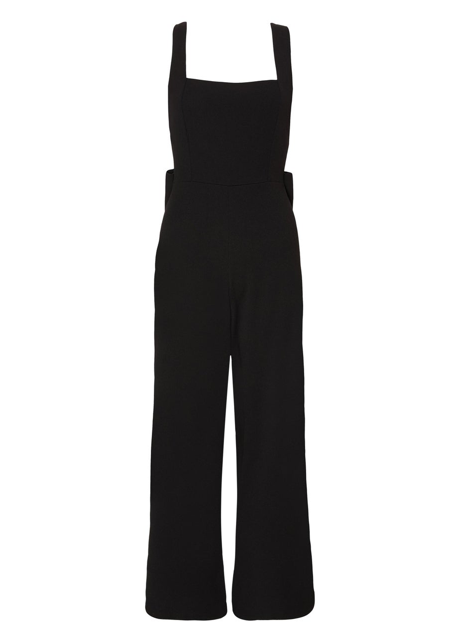 Quiz Black Petite Bow Back Jumpsuit