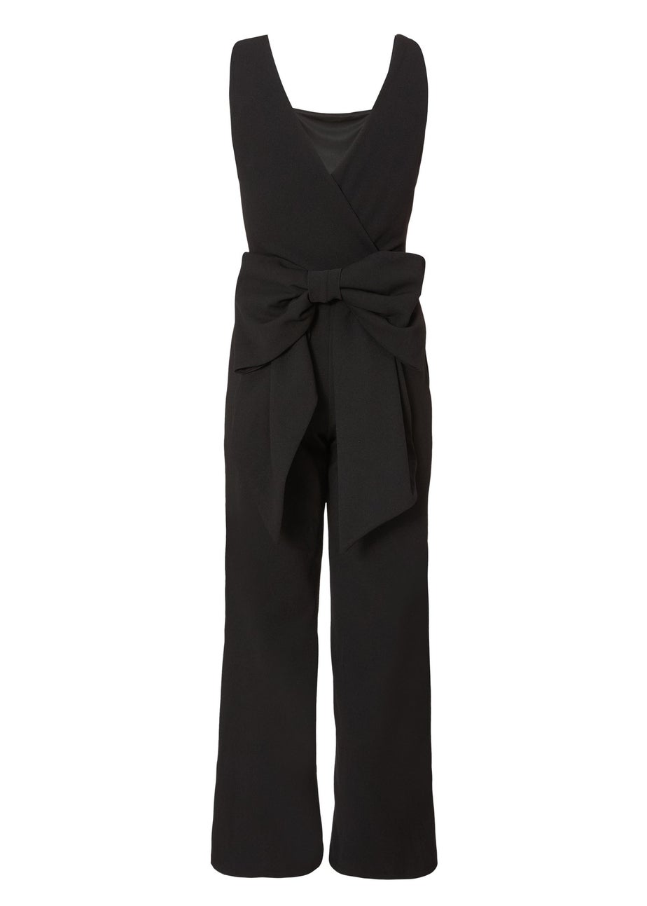 Quiz Black Petite Bow Back Jumpsuit