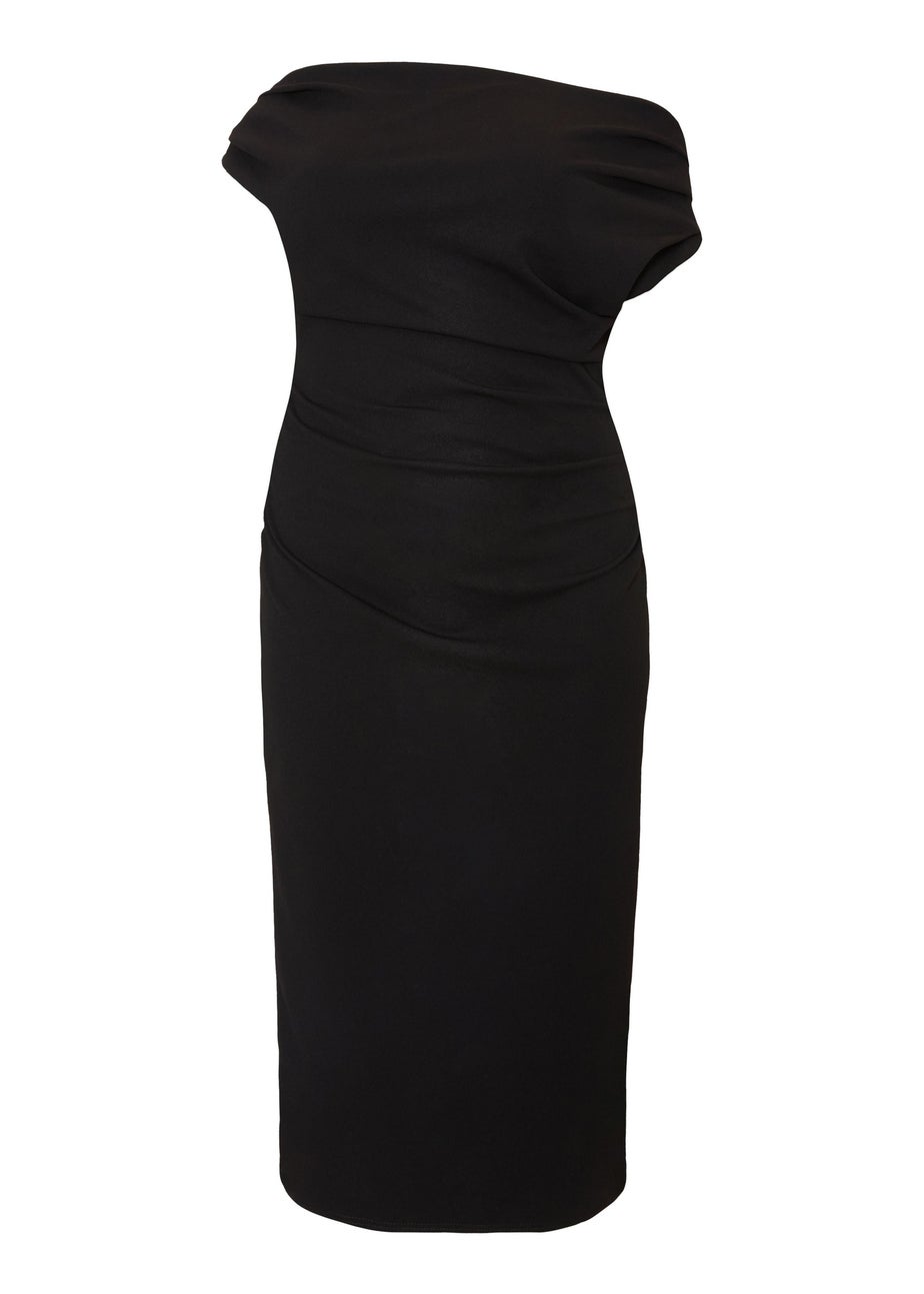 Quiz Black Drop Shoulder Midi Dress