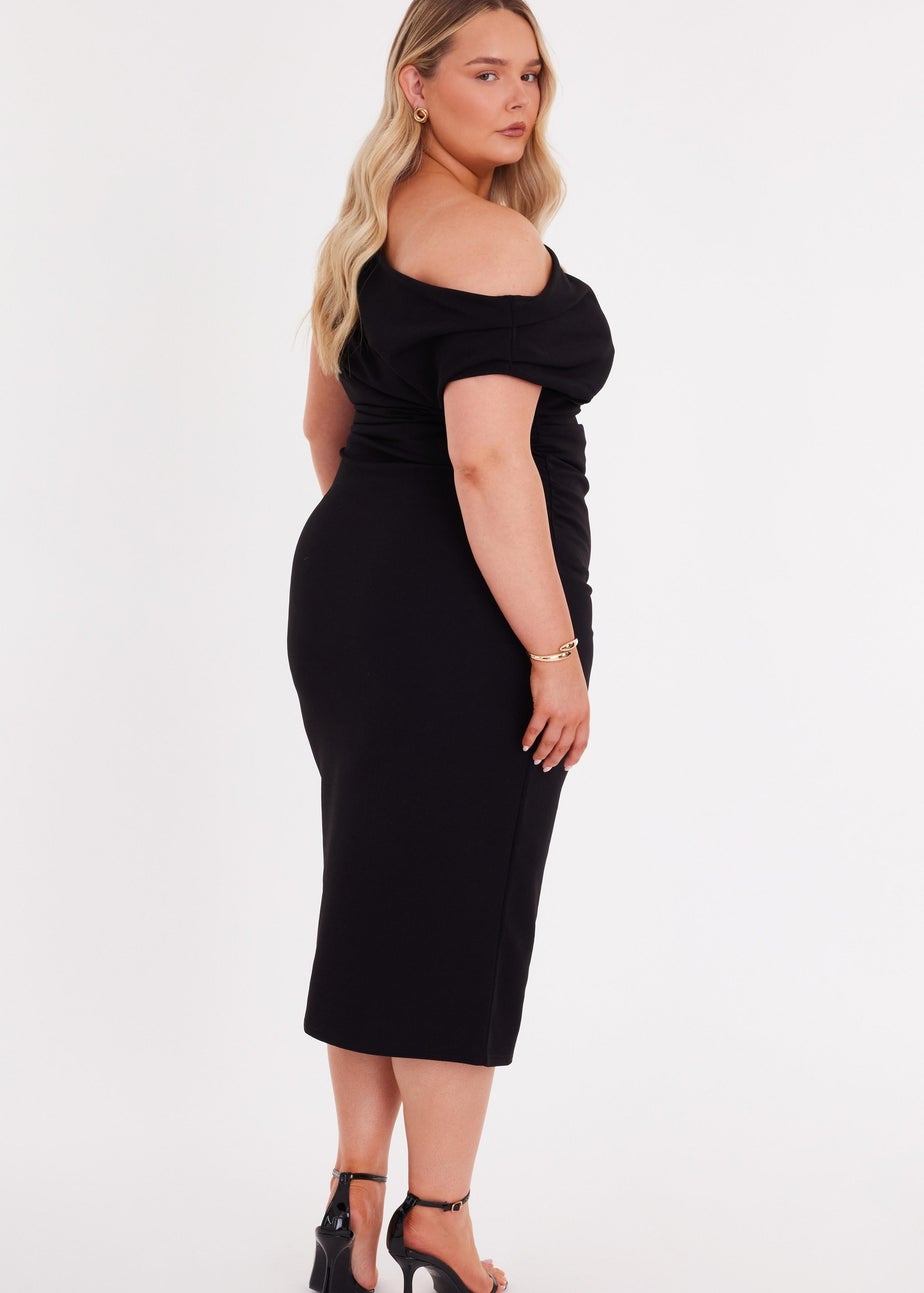 Quiz Black Drop Shoulder Midi Dress