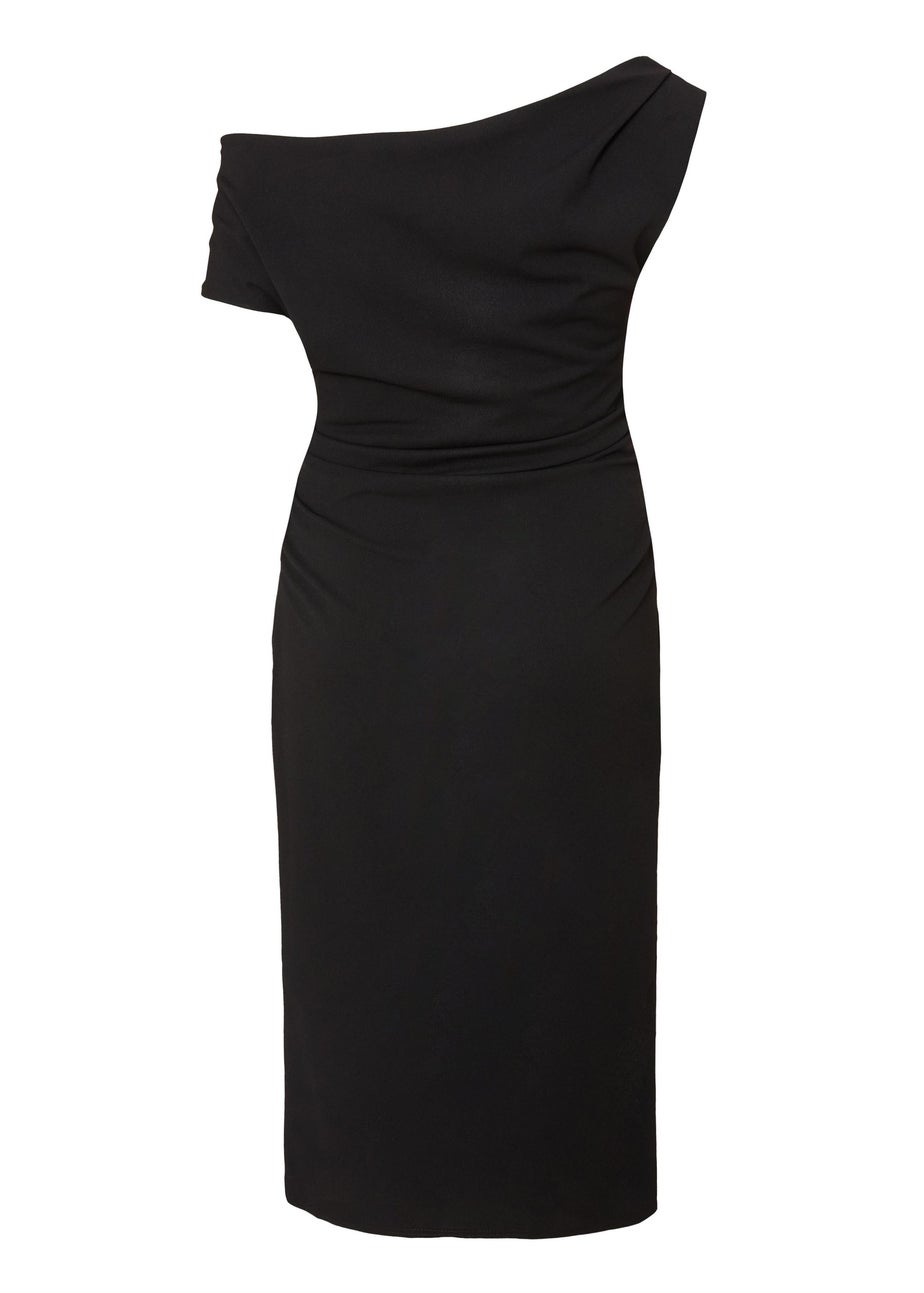 Quiz Black Drop Shoulder Midi Dress
