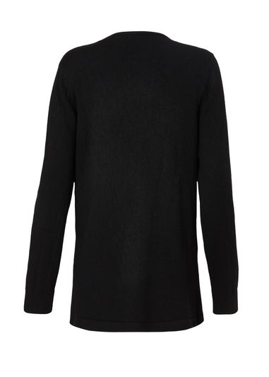 Quiz Black Sequin Longline Cardigan