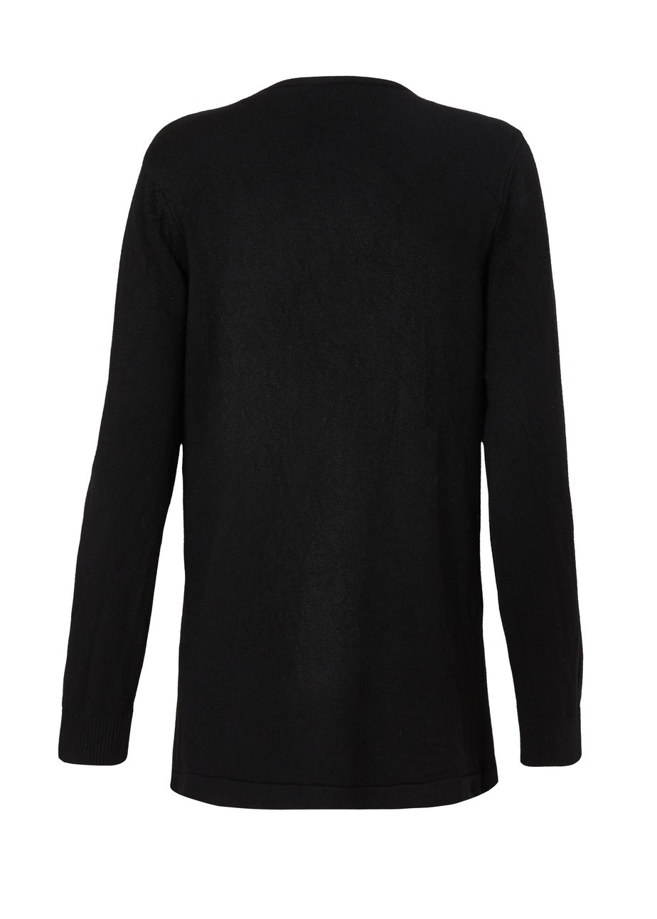 Quiz Black Sequin Longline Cardigan