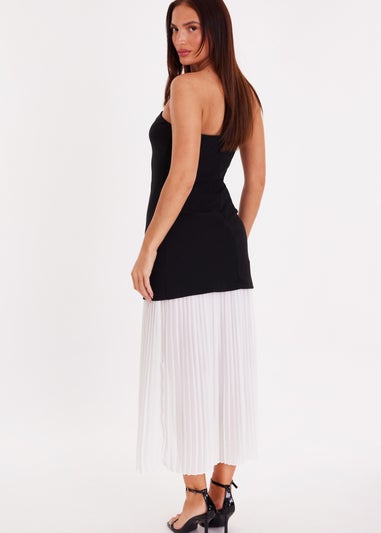 Quiz Black Strapless Pleated Midaxi Dress