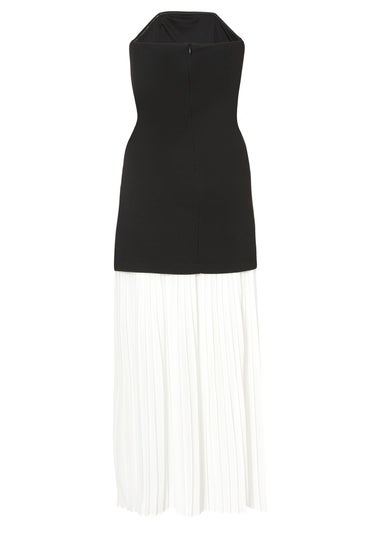 Quiz Black Strapless Pleated Midaxi Dress