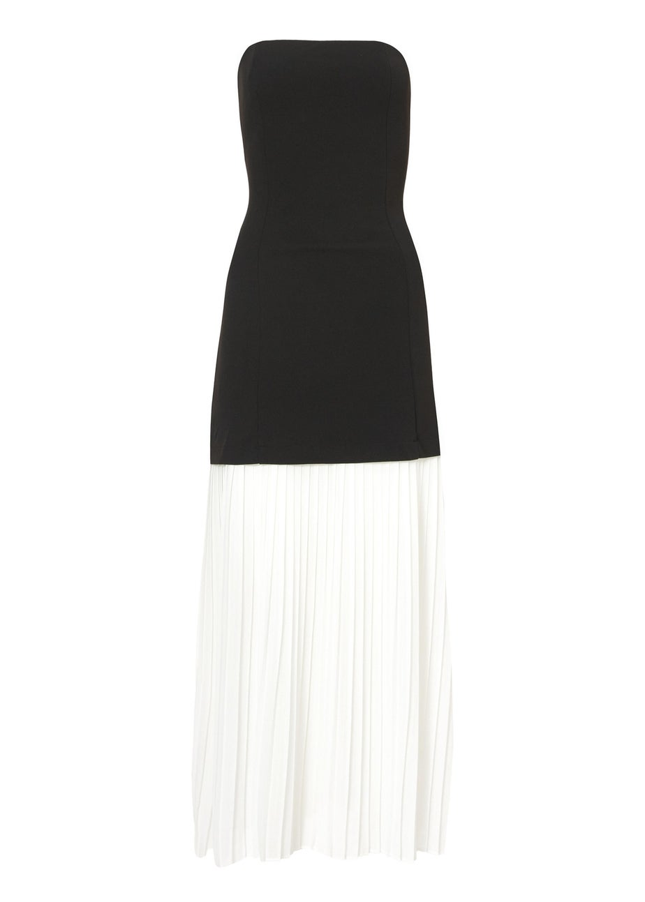 Quiz Black Strapless Pleated Midaxi Dress