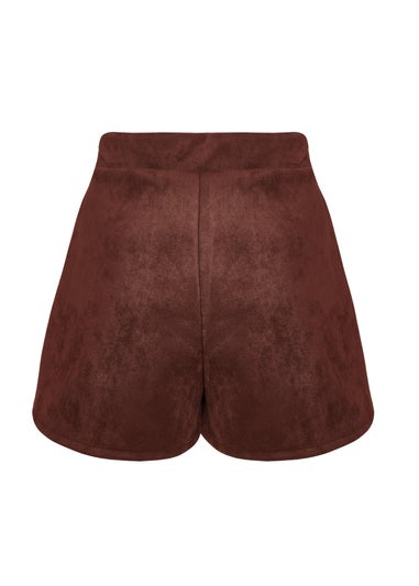 Quiz Brown Faux Suede Skort