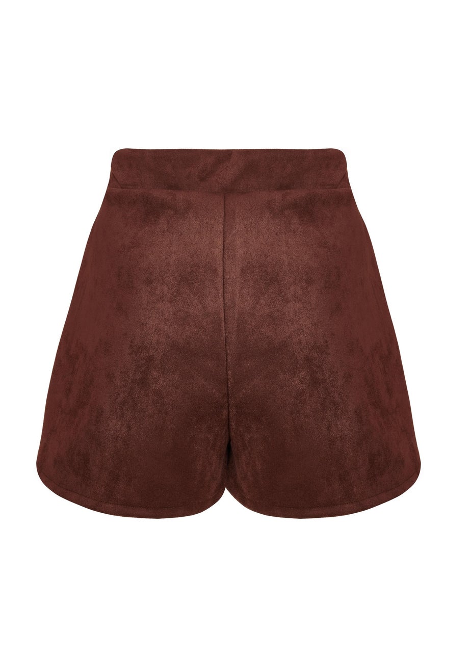 Quiz Brown Faux Suede Skort