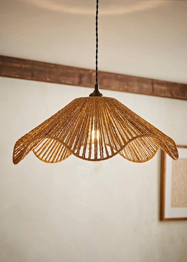ValueLights Farai Natural  Wave Easy Fit Ceiling Light Shade