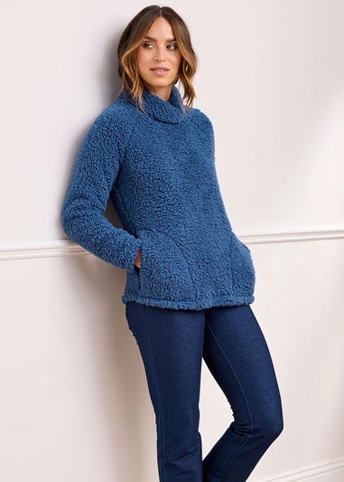 Cotton Traders Pastel Blue Fleece Top