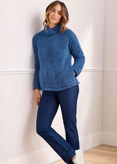 Cotton Traders Pastel Blue Fleece Top