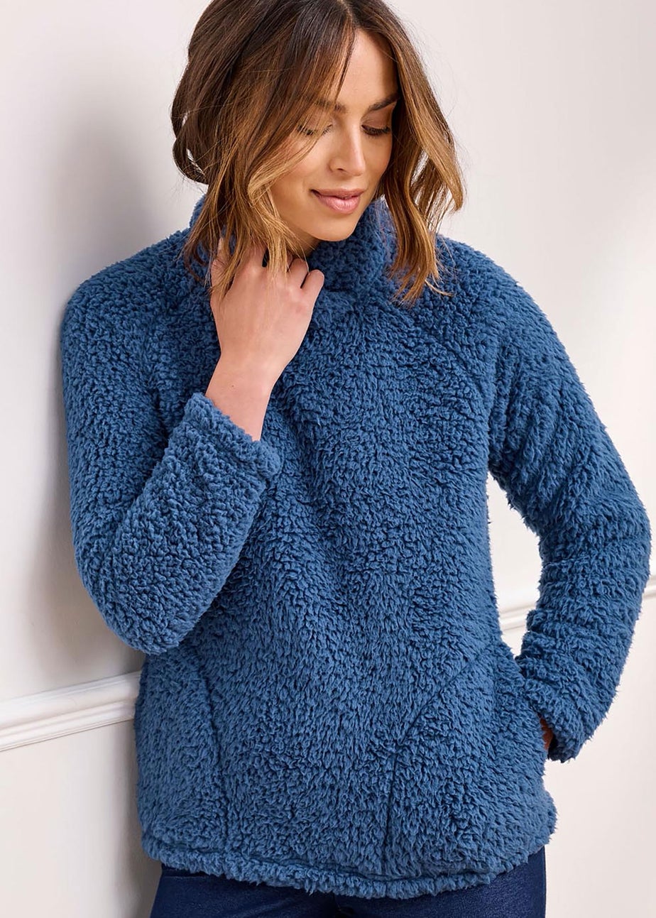 Cotton Traders Pastel Blue Fleece Top