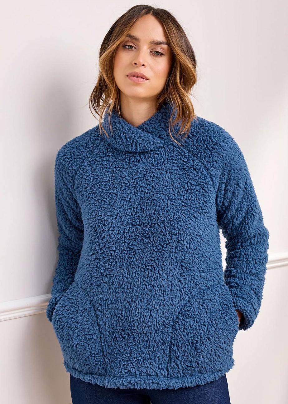 Cotton Traders Pastel Blue Fleece Top