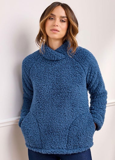 Cotton Traders Pastel Blue Fleece Top