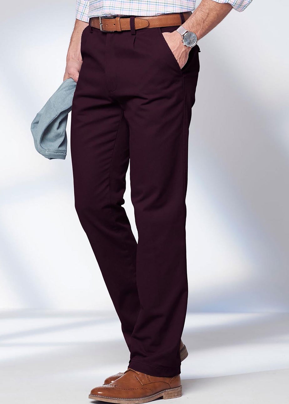 Cotton Traders Bordeaux Pleat Front Ultimate Chino Trousers