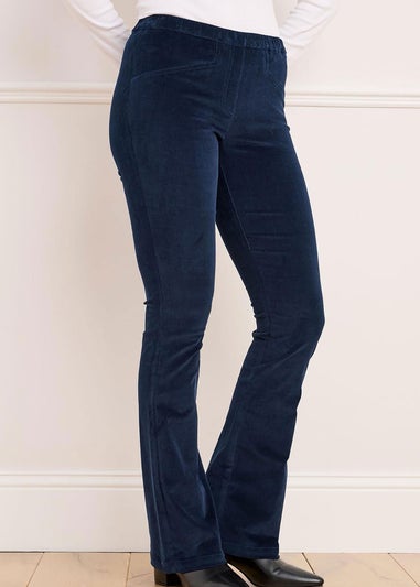 Cotton Traders Midnight Pull On Stretch Bootcut Cord Trousers