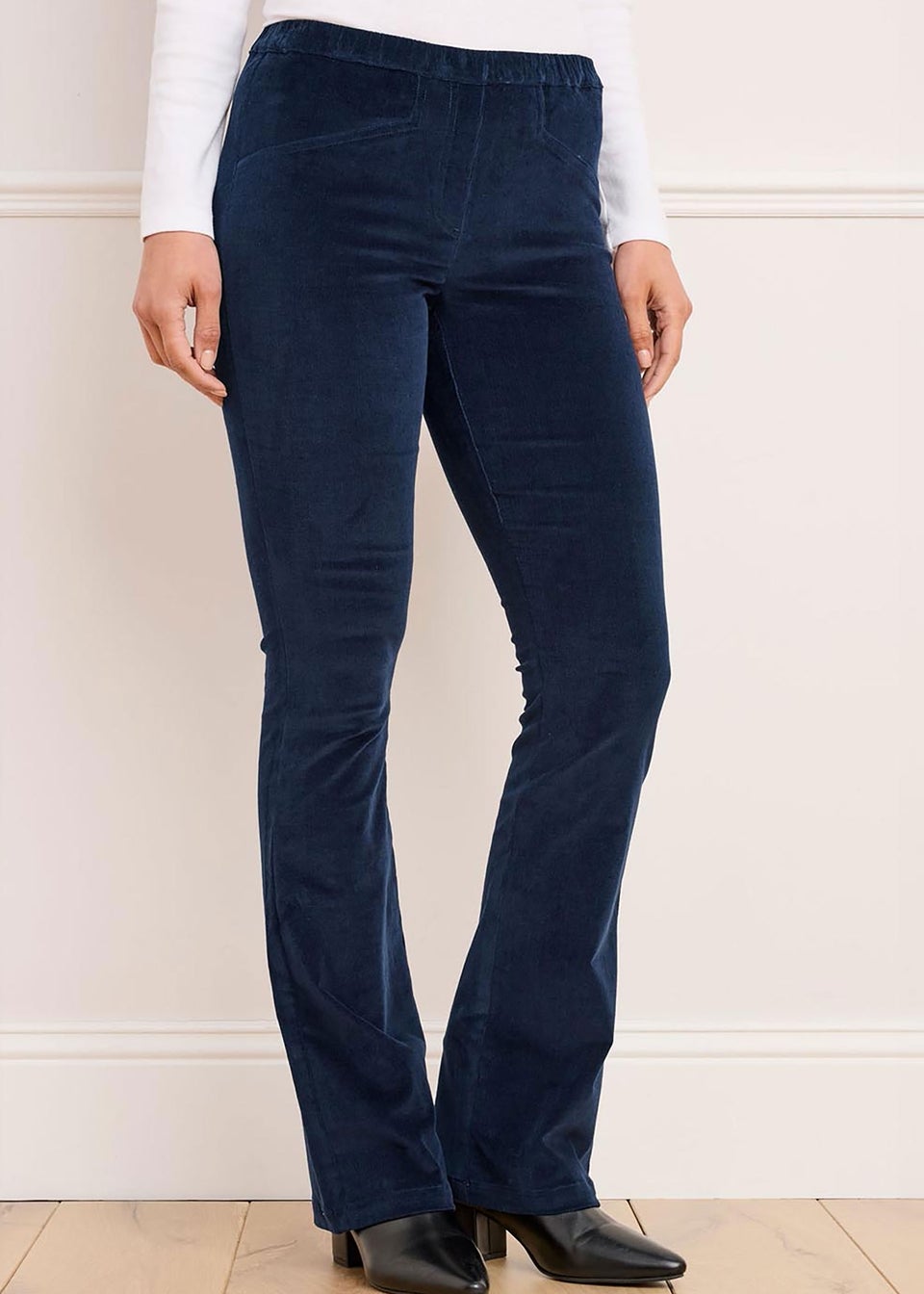 Cotton Traders Midnight Pull On Stretch Bootcut Cord Trousers