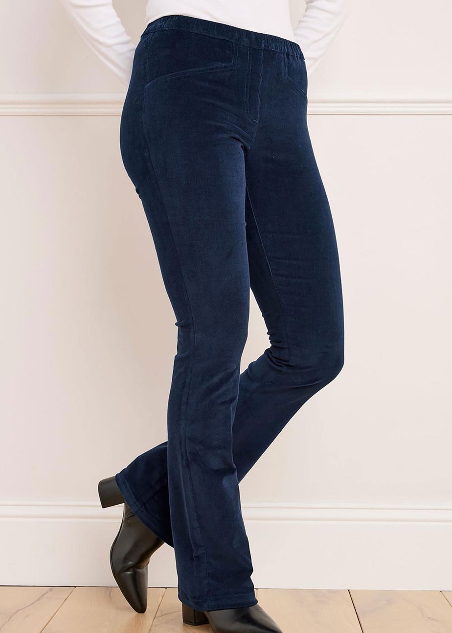 Cotton Traders Midnight Pull On Stretch Bootcut Cord Trousers