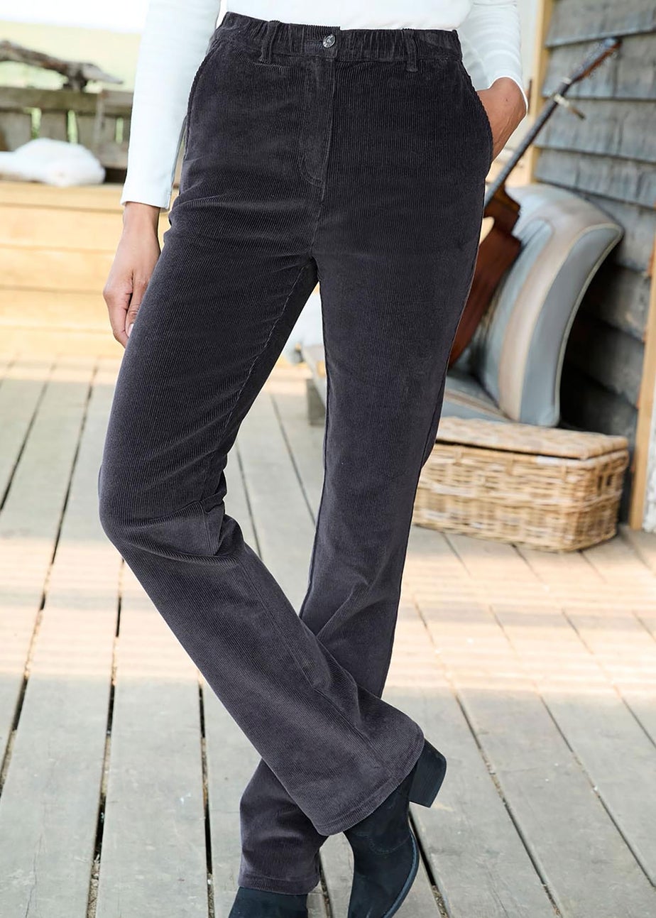 Cotton Traders Storm Grey Straight Leg Stretch Cord Trousers