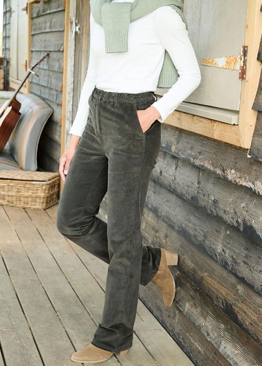 Cotton Traders Dark Forest Straight Leg Stretch Cord Trousers
