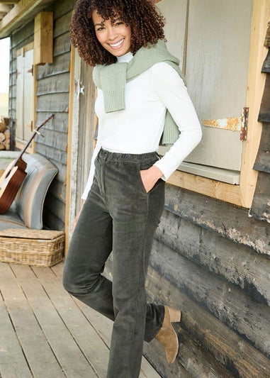 Cotton Traders Dark Forest Straight Leg Stretch Cord Trousers