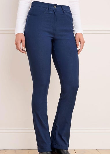 Cotton Traders Azure Blue Super-Stretchy Bootcut Trousers