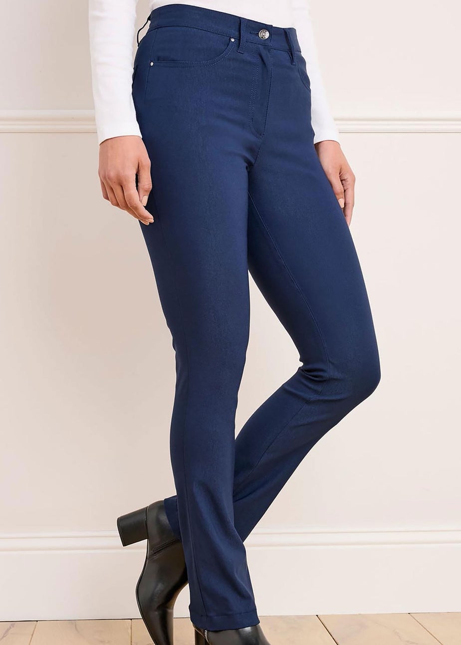 Cotton Traders Azure Blue Super-Stretchy Bootcut Trousers