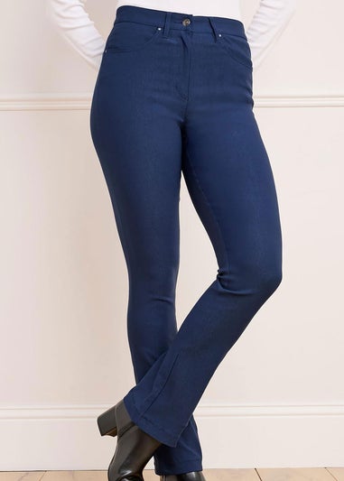 Cotton Traders Azure Blue Super-Stretchy Bootcut Trousers