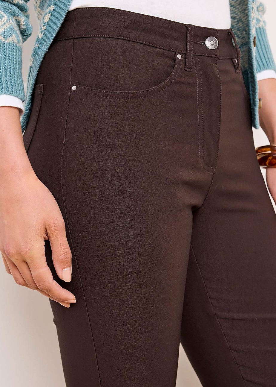 Cotton Traders Chocolate Brown Super-Stretchy Bootcut Trousers
