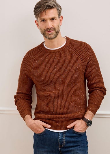 Cotton Traders Burnt Orange Supersoft Crew Neck Jumper