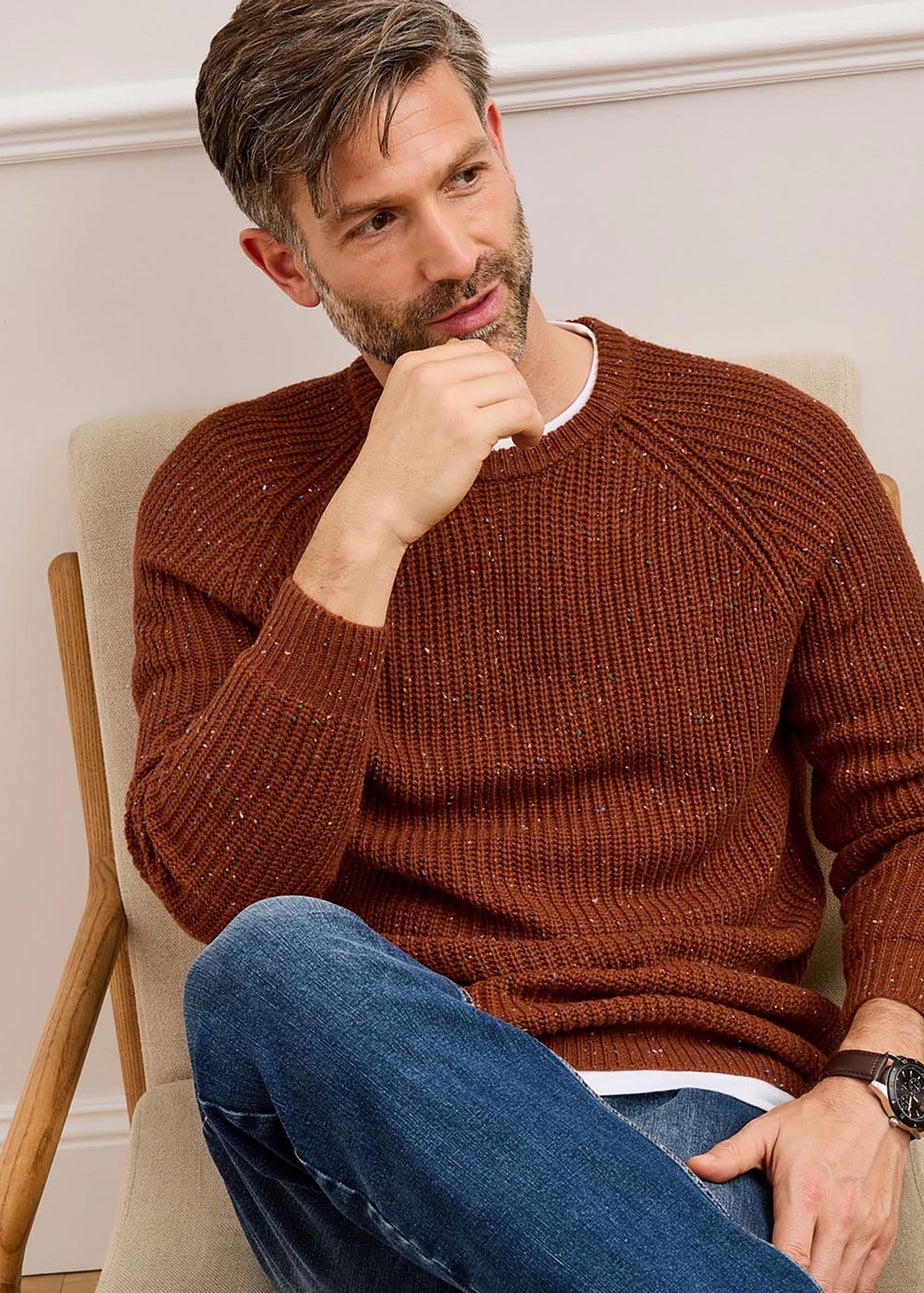 Cotton Traders Burnt Orange Supersoft Crew Neck Jumper