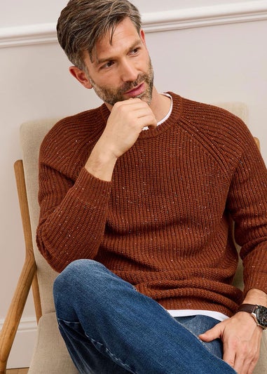 Cotton Traders Burnt Orange Supersoft Crew Neck Jumper