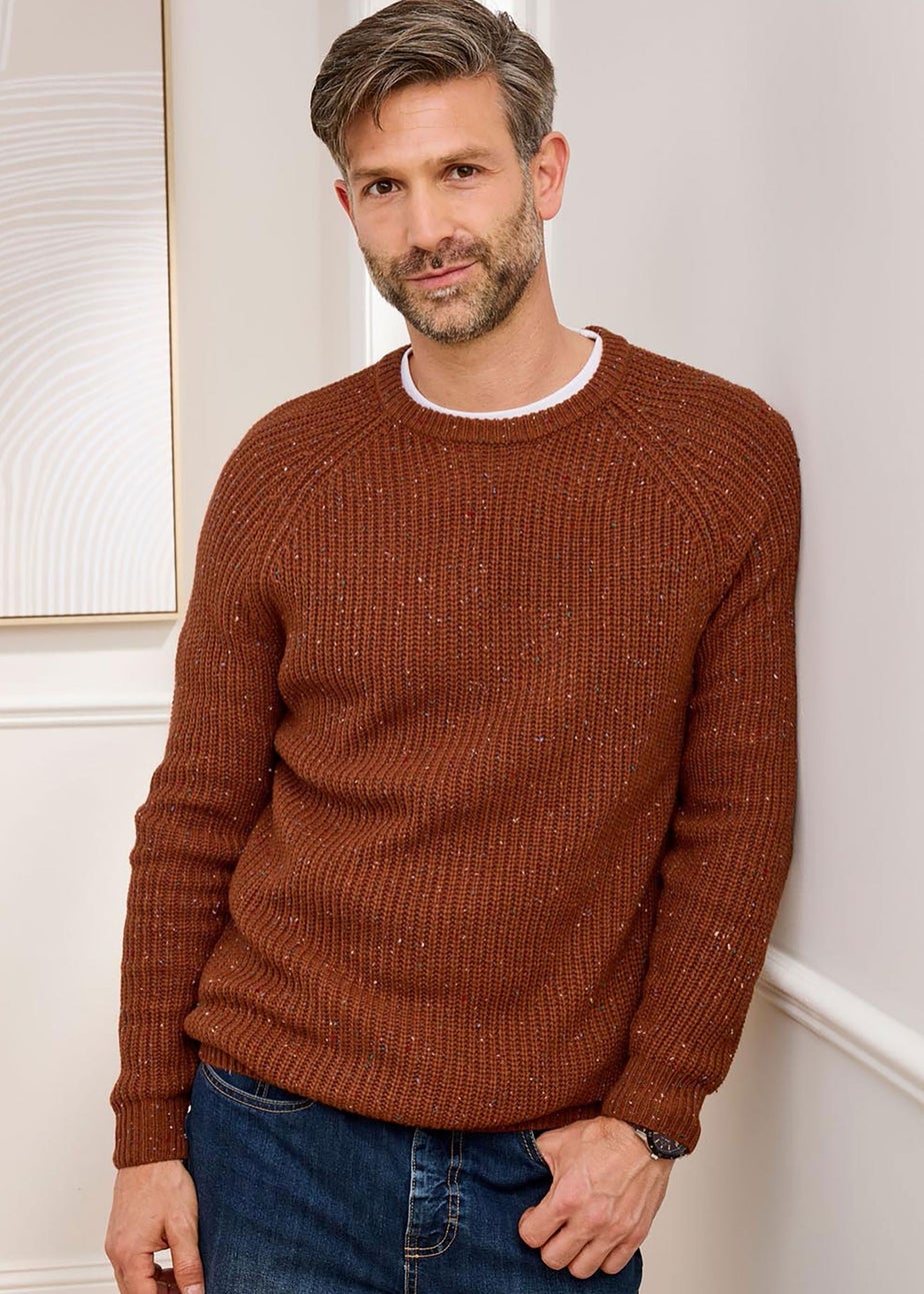 Cotton Traders Burnt Orange Supersoft Crew Neck Jumper