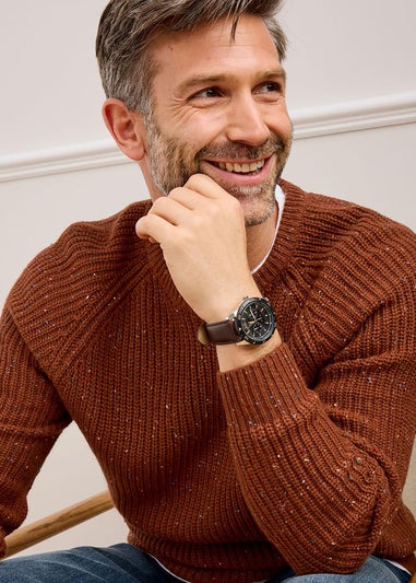 Cotton Traders Burnt Orange Supersoft Crew Neck Jumper