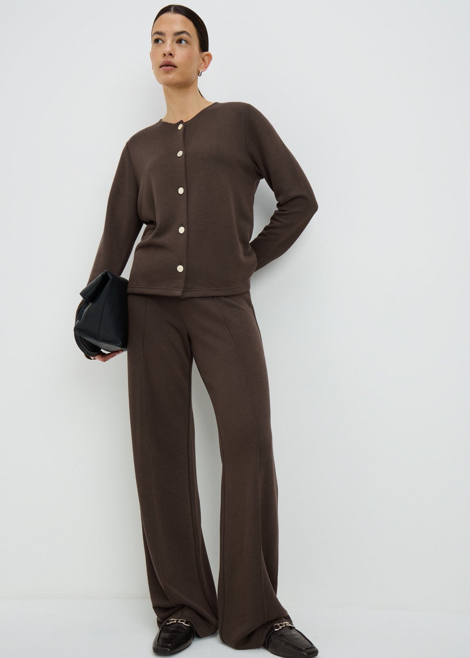 Brown Soft Touch Co Ord Trousers