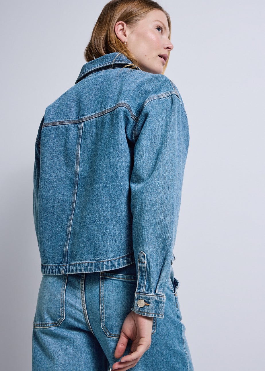 Mid Wash Denim Shacket