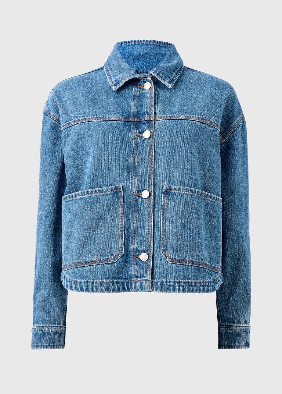 Mid Wash Denim Shacket