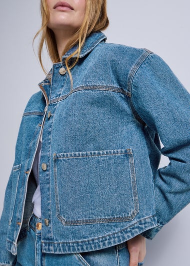 Mid Wash Denim Shacket
