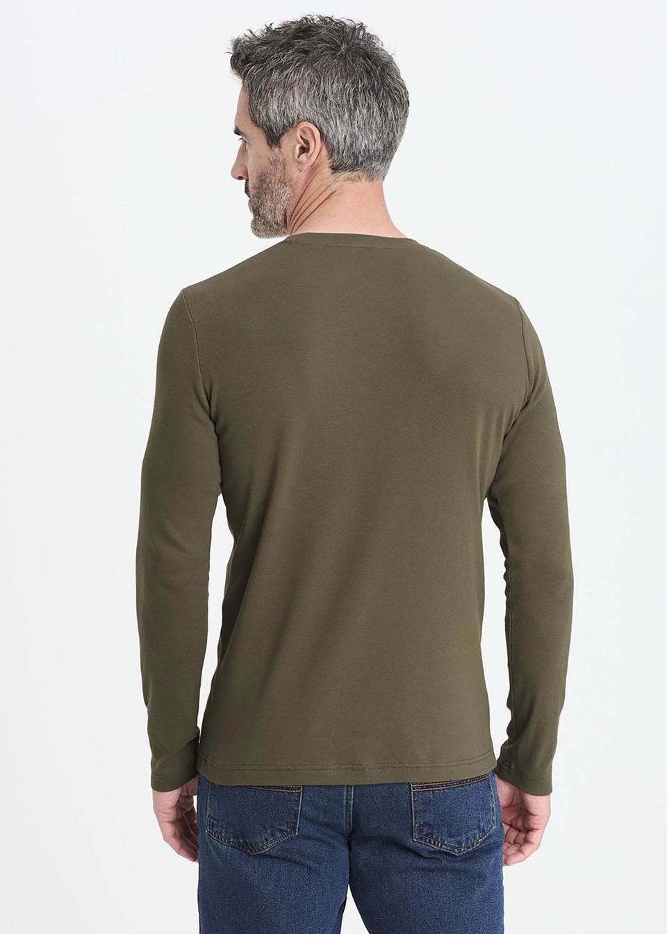 Cotton Traders Soft Khaki Long Sleeve Crew Neck Base Layer Top