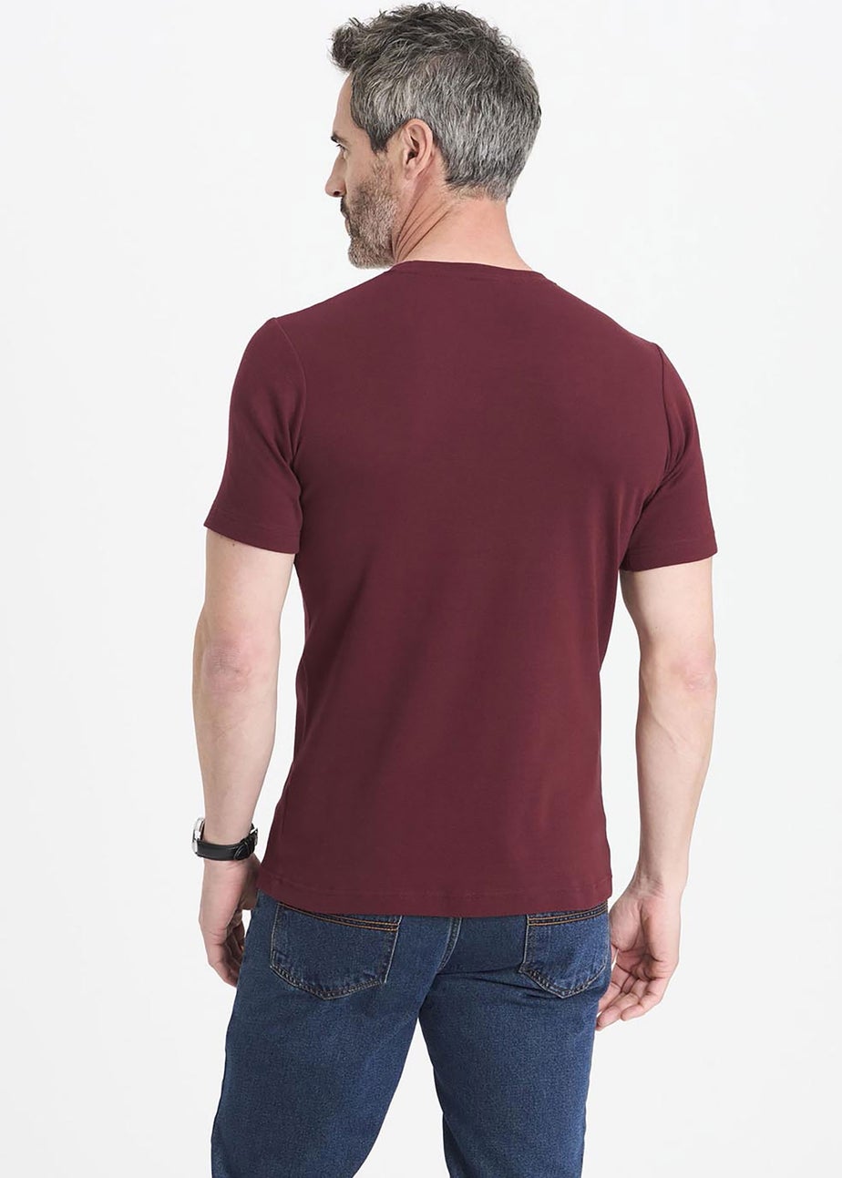 Cotton Traders Dark Merlot Short Sleeve Crew Neck Base Layer Top