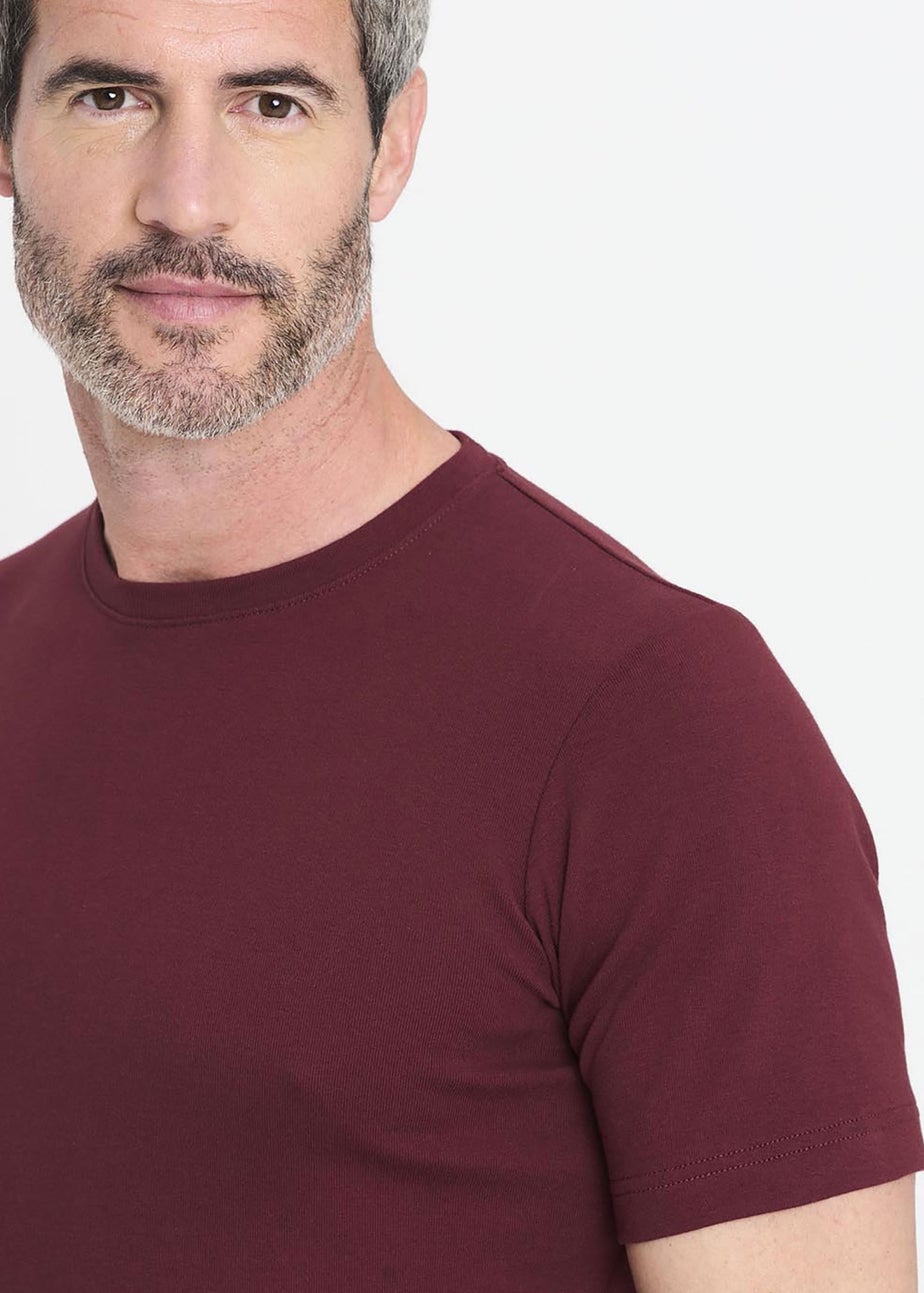 Cotton Traders Dark Merlot Short Sleeve Crew Neck Base Layer Top