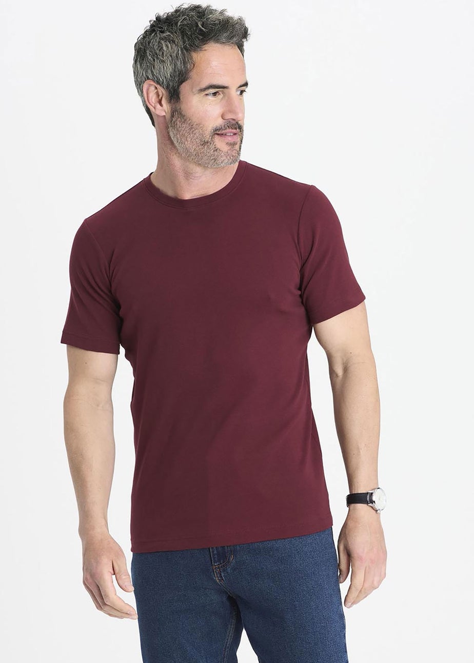 Cotton Traders Dark Merlot Short Sleeve Crew Neck Base Layer Top