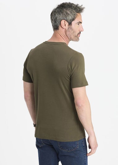Cotton Traders Soft Khaki Short Sleeve Crew Neck Base Layer Top