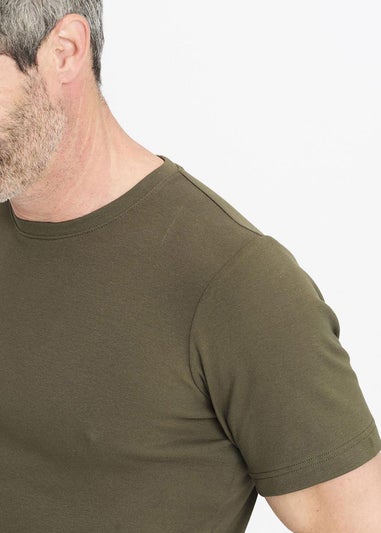 Cotton Traders Soft Khaki Short Sleeve Crew Neck Base Layer Top