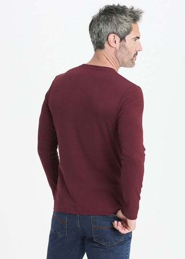 Cotton Traders Dark Merlot Long Sleeve Crew Neck Base Layer Top