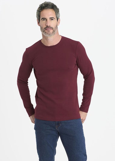 Cotton Traders Dark Merlot Long Sleeve Crew Neck Base Layer Top