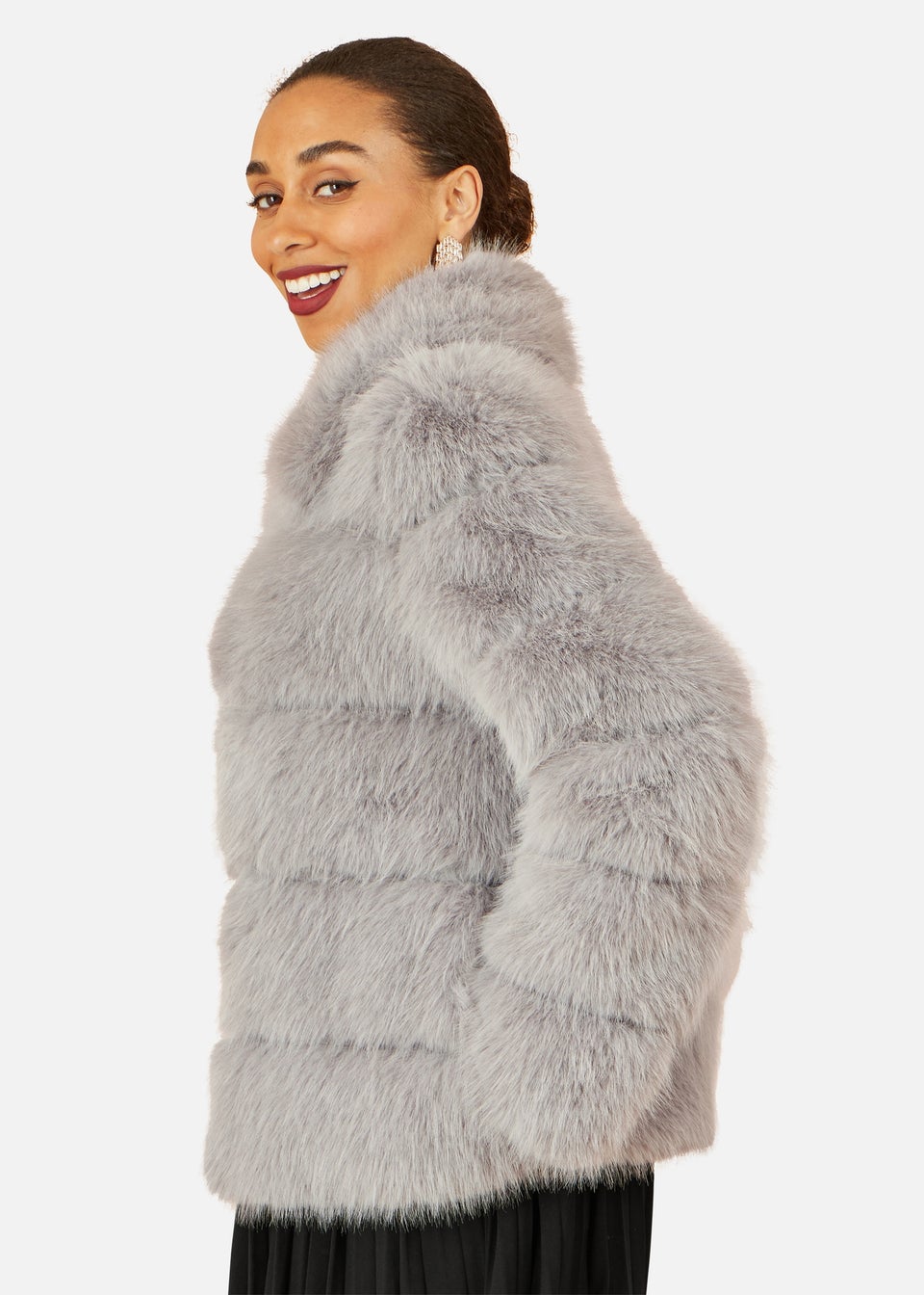 Yumi Grey Luxe Faur Fur Coat
