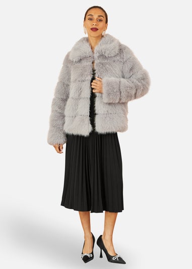 Yumi Grey Luxe Faur Fur Coat